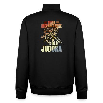 Judo Grandfather - Unisex Organic Zip Sweatshirt by Stanley/Stella - black - Back - AI Model Male 185 light (185cm)