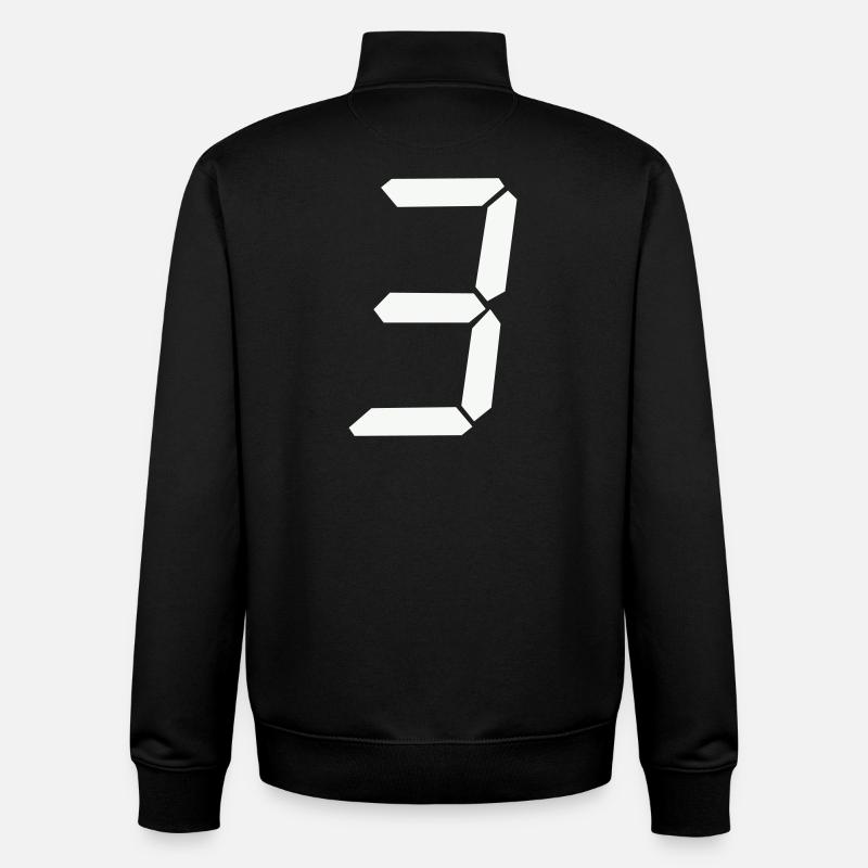 digitale_zahl_3 - Unisex Organic Zip Sweatshirt von Stanley/Stella - Schwarz