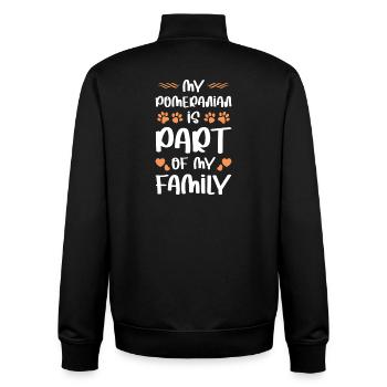 My Pomeranian is part of the family - Unisex Organic Zip Sweatshirt by Stanley/Stella - black - Back - AI Model Male 185 light (185cm)