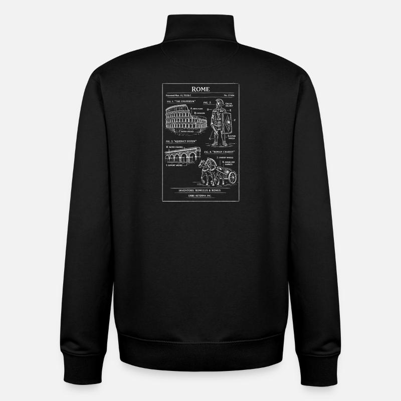 Roman Colosseum Gladiator Motif - Unisex Organic Zip Sweatshirt by Stanley/Stella - black