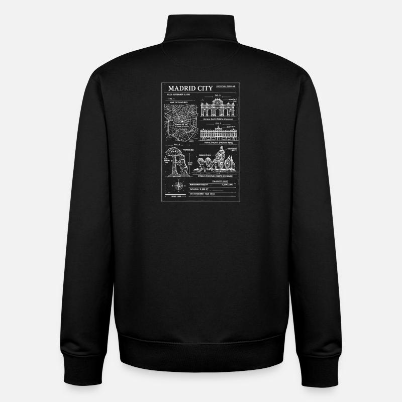 Madrid City Landmarks Collage - Unisex Organic Zip Sweatshirt von Stanley/Stella - Schwarz