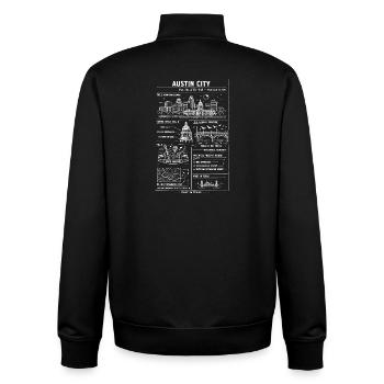 Carte de la silhouette de la ville d’Austin Imprimé - Sweat zippé unisexe en coton bio Stanley/Stella - noir - Dos - AI Model Male 185 light (185cm)
