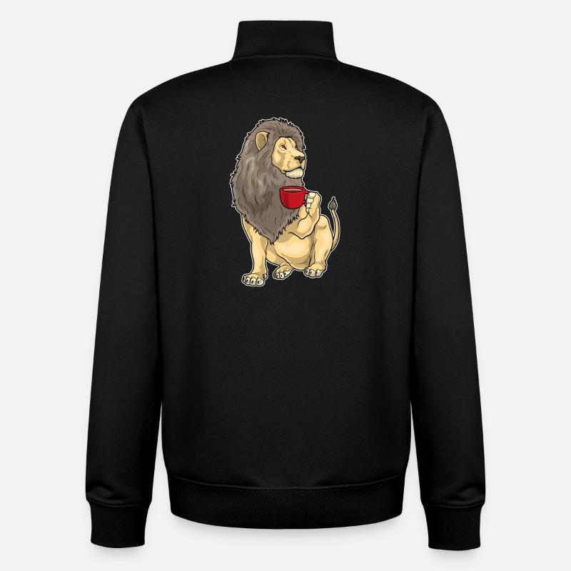 Lion Coffee Mug - Unisex Organic Zip Sweatshirt by Stanley/Stella - black