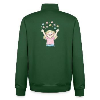 Fröhliches Mädchen streut Blumen - Unisex Organic Zip Sweatshirt von Stanley/Stella - Flaschengrün - Hinten - AI Model Male 185 dark (185cm)