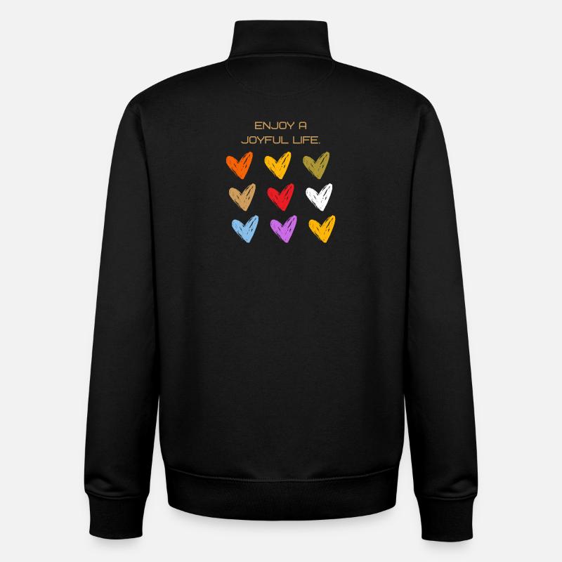 Cœurs Joyeux Monde des Couleurs - Sweat zippé unisexe en coton bio Stanley/Stella - noir