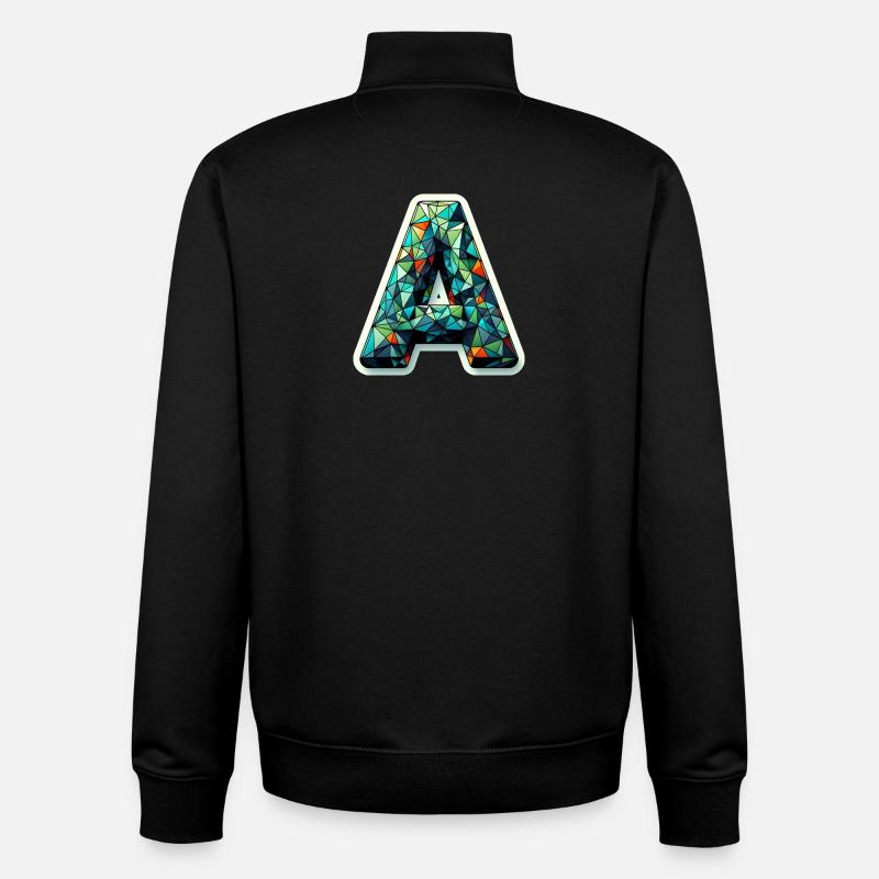 Buchstabe A Polygon bunt - Unisex Organic Zip Sweatshirt von Stanley/Stella - Schwarz