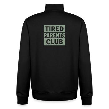Tired Parents Club - Unisex Organic Zip Sweatshirt von Stanley/Stella - Schwarz - Hinten - AI Model Male 185 light (185cm)
