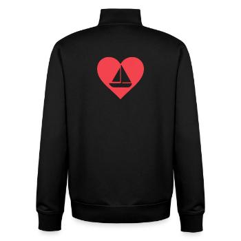 Herz mit Segelboot Design - Unisex Organic Zip Sweatshirt von Stanley/Stella - Schwarz - Hinten - AI Model Male 185 light (185cm)