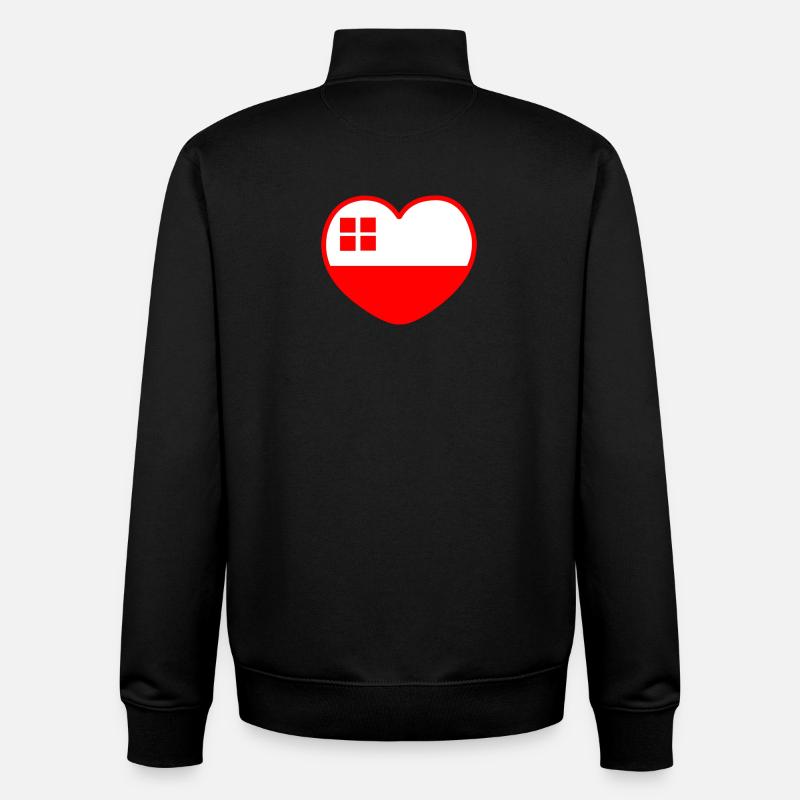 Le cœur du drapeau d’Utrecht Utrecht - Sweat zippé unisexe en coton bio Stanley/Stella - noir