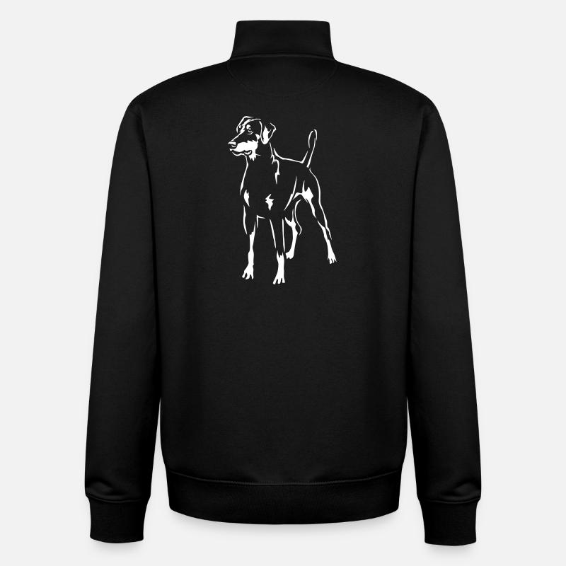 Dobermann "Black Edition" - Unisex Organic Zip Sweatshirt von Stanley/Stella - Schwarz