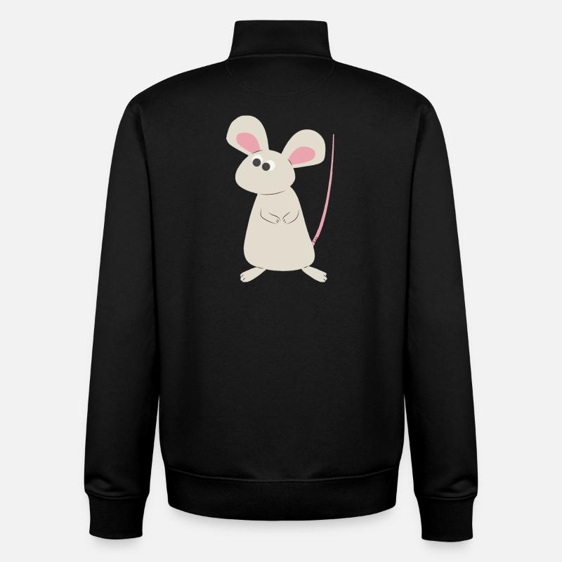 Souris intelligente - Sweat zippé unisexe en coton bio Stanley/Stella - noir