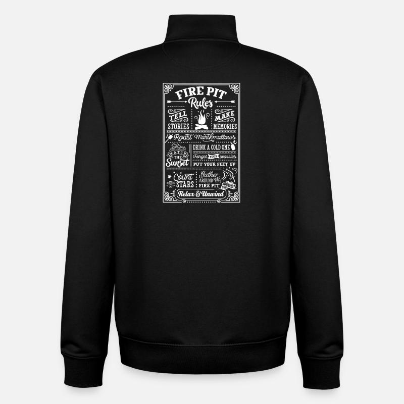 Fire Pit Rule - Unisex Organic Zip Sweatshirt von Stanley/Stella - Schwarz