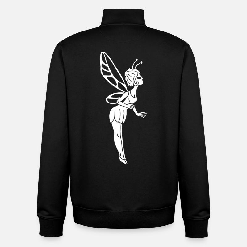 Glückliche weiße Fee - Unisex Organic Zip Sweatshirt von Stanley/Stella - Schwarz