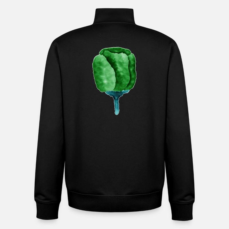 Illustration de fleur verte abstraite - Sweat zippé unisexe en coton bio Stanley/Stella - noir