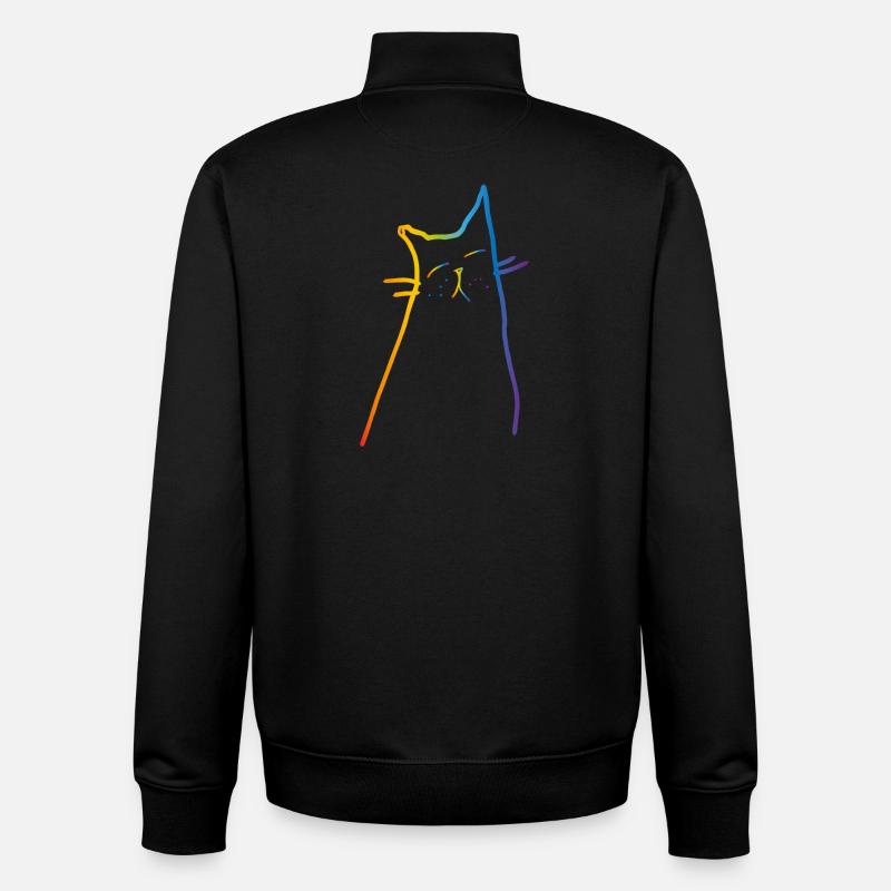 Rainbow Cat - Unisex Organic Zip Sweatshirt von Stanley/Stella - Schwarz
