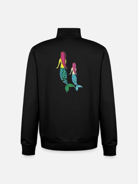 meerjungrau mutter tochter - Unisex Organic Zip Sweatshirt von Stanley/Stella - Schwarz