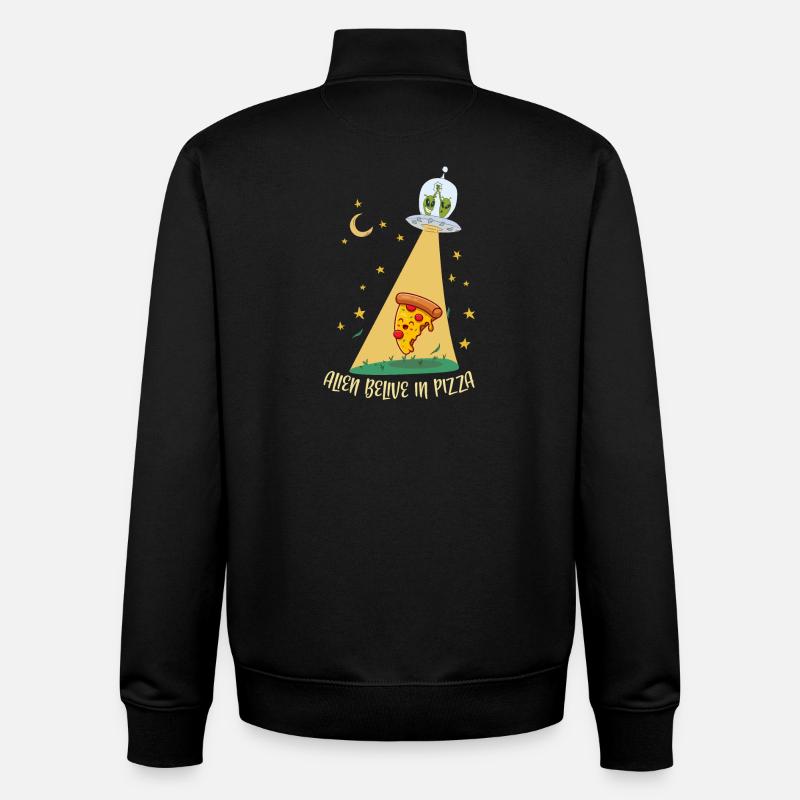 Außerirdische Pizza 2 - Unisex Organic Zip Sweatshirt von Stanley/Stella - Schwarz