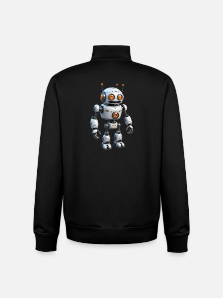 Cartoon Robot - Unisex Organic Zip Sweatshirt by Stanley/Stella - black