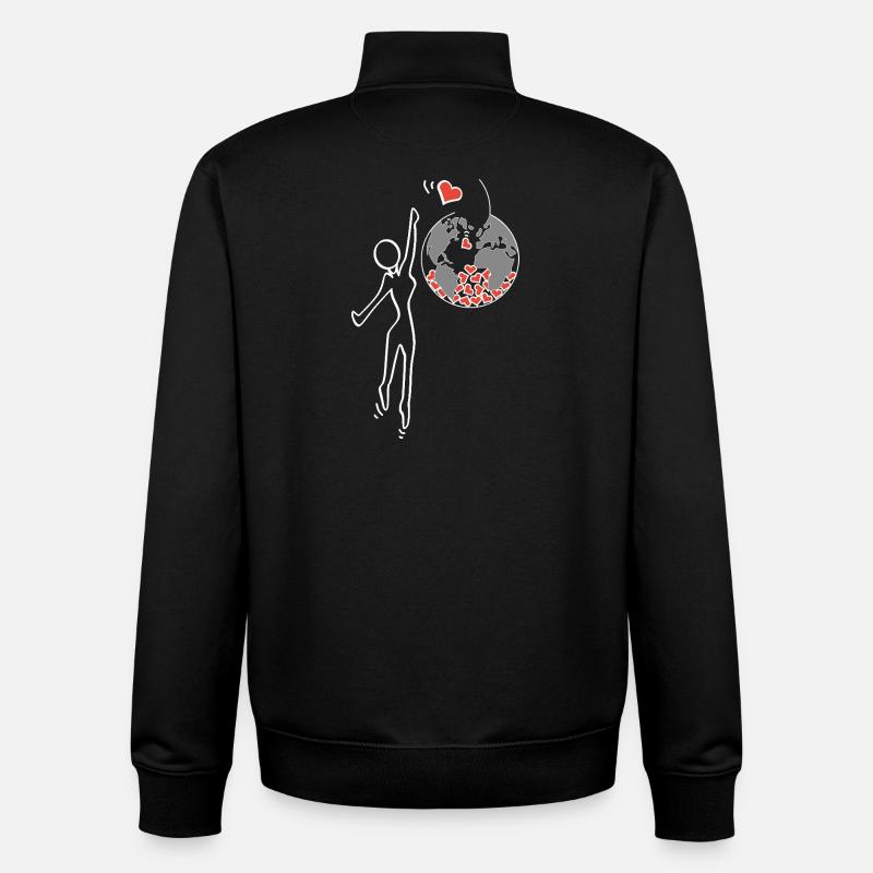 Donnez de l’amour - Sweat zippé unisexe en coton bio Stanley/Stella - noir