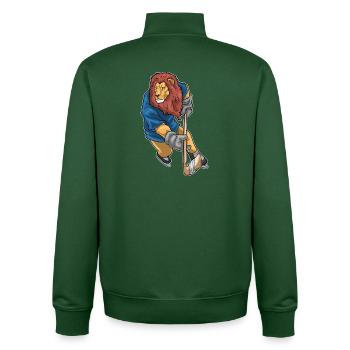 Lion Hockey Hockey Stick - Unisex Organic Zip Sweatshirt by Stanley/Stella - bottle green - Back - AI Model Male 185 dark (185cm)