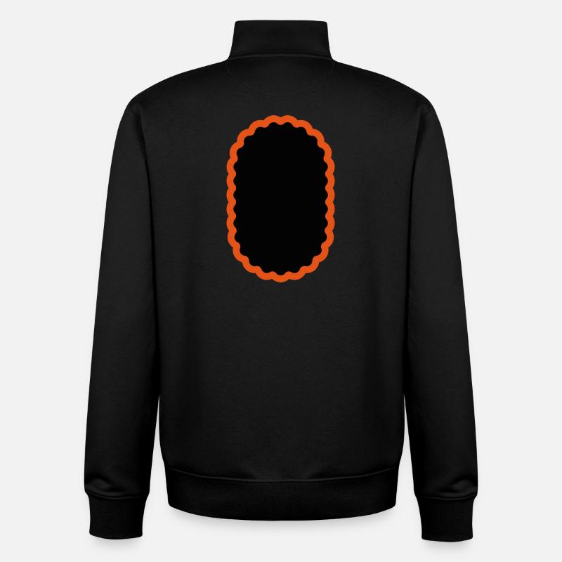 Patch vélo ovale, vélo patch vélo - Sweat zippé unisexe en coton bio Stanley/Stella - noir