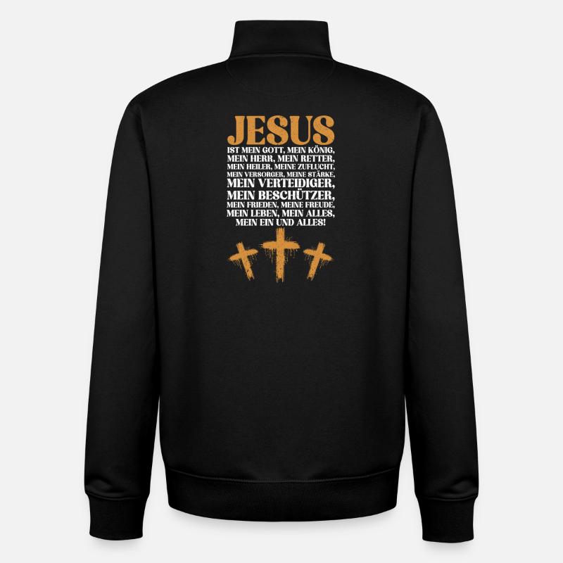 Jésus-Christ Dieu Bible Église religieuse - Sweat zippé unisexe en coton bio Stanley/Stella - noir