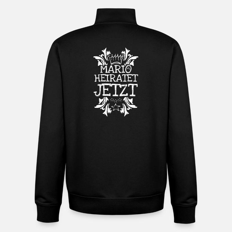 Gift for Mario - Unisex Organic Zip Sweatshirt by Stanley/Stella - black