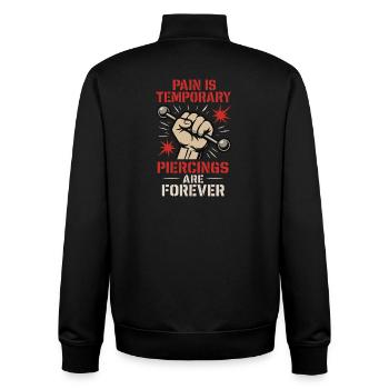 Piercing Addict Body Mod Enthusiast - Unisex Organic Zip Sweatshirt by Stanley/Stella - black - Back - AI Model Male 185 light (185cm)
