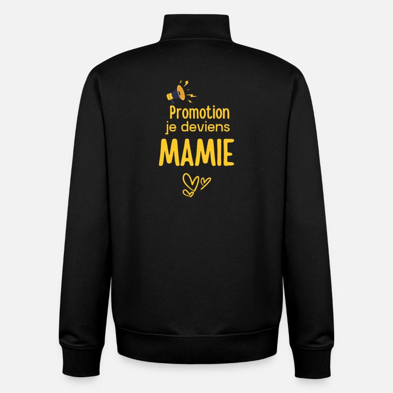 Promo je deviens Mamie - Sweat zippé unisexe en coton bio Stanley/Stella - noir
