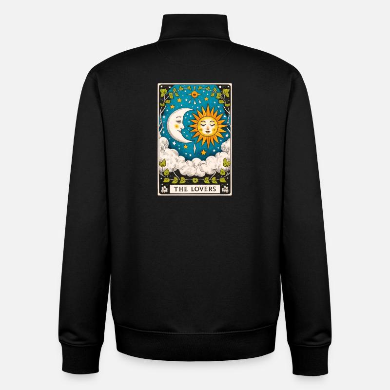 Lovers Tarot Sun Moon - Unisex Organic Zip Sweatshirt by Stanley/Stella - black