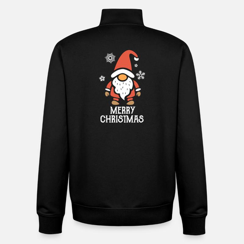 Weihnachtswichtel Merry Christmas Design - Unisex Organic Zip Sweatshirt von Stanley/Stella - Schwarz