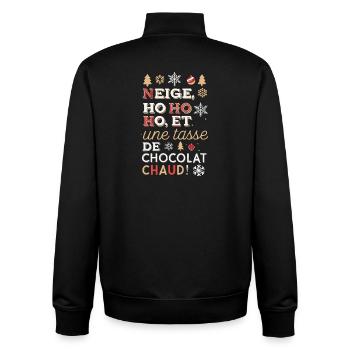 Schnee Ho Ho Ho und heiße Schokolade - Unisex Organic Zip Sweatshirt von Stanley/Stella - Schwarz - Hinten - AI Model Male 185 light (185cm)