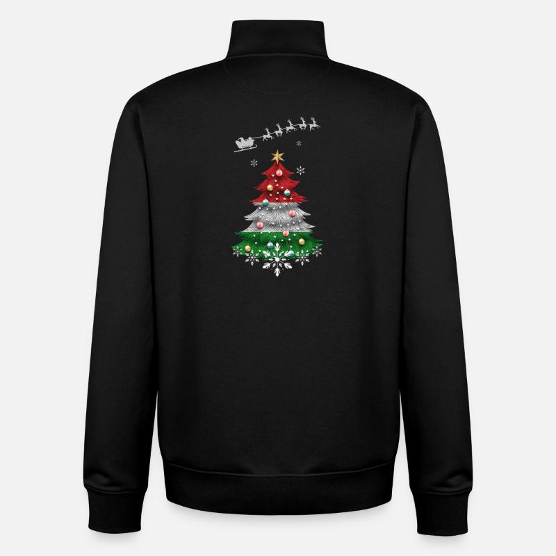 Weihnachtsbaum mit Ungarn Flagge - Unisex Organic Zip Sweatshirt von Stanley/Stella - Schwarz