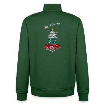 Christmas tree with Bulgaria flag - Unisex Organic Zip Sweatshirt by Stanley/Stella - bottle green - Back - AI Model Male 185 dark (185cm)