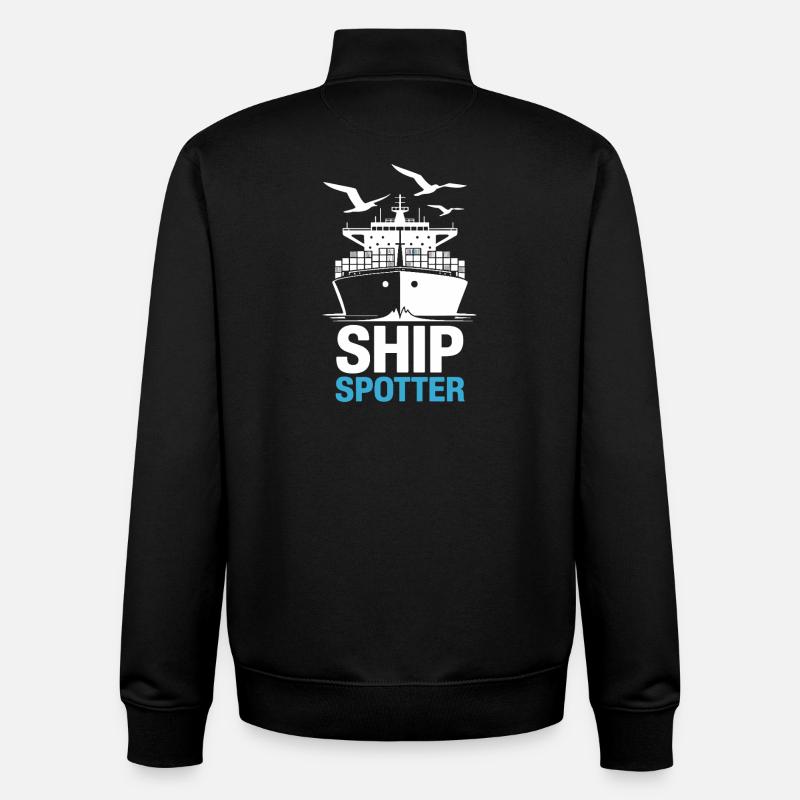 Spotter de navire Passion Maritime - Sweat zippé unisexe en coton bio Stanley/Stella - noir