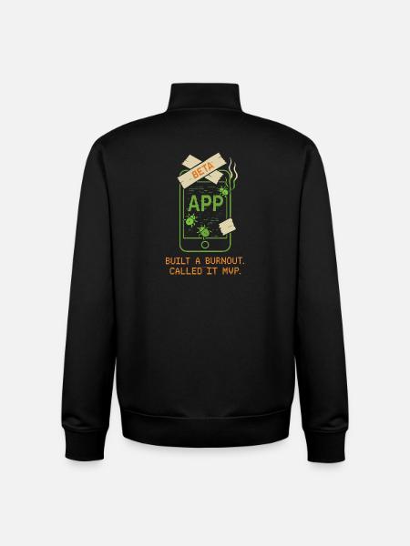 Startup Founder Survivor Burnout Recover - Unisex Organic Zip Sweatshirt by Stanley/Stella - black