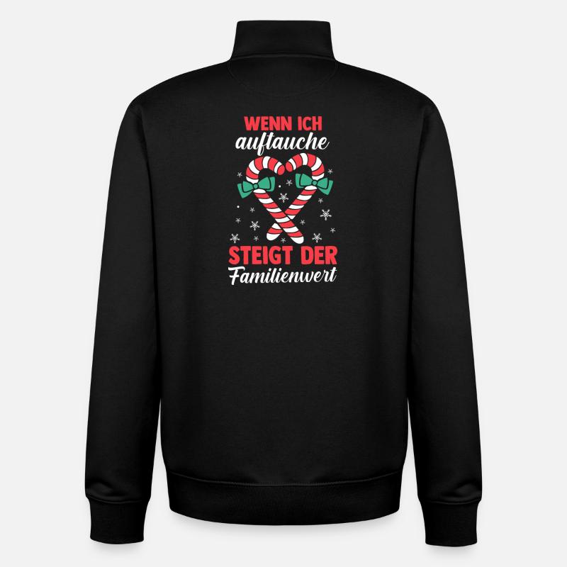 Noël du Père Noël - Sweat zippé unisexe en coton bio Stanley/Stella - noir