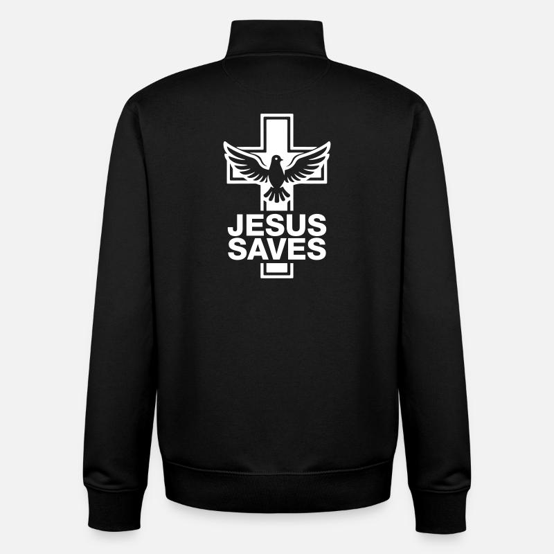 Jésus sauve la colombe croix - Sweat zippé unisexe en coton bio Stanley/Stella - noir