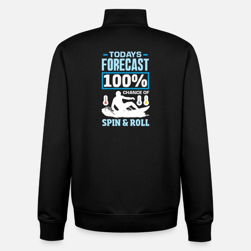 Surfeur Surfeur Bodyboarder - Sweat zippé unisexe en coton bio Stanley/Stella - noir