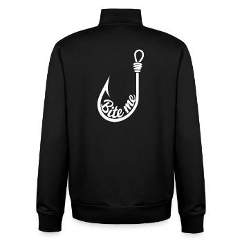 Conception du crochet leurre Me - Sweat zippé unisexe en coton bio Stanley/Stella - noir - Dos - AI Model Male 185 light (185cm)