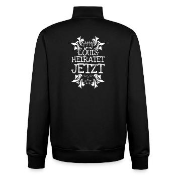 Cadeau pour Louis - Sweat zippé unisexe en coton bio Stanley/Stella - noir - Dos - AI Model Male 185 light (185cm)