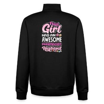 This girl has a great - Unisex Organic Zip Sweatshirt by Stanley/Stella - black - Back - AI Model Male 185 light (185cm)