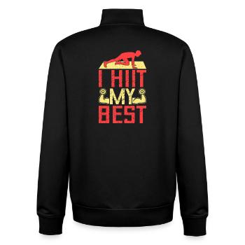 Fitness Fanatics I Hiit My Best Calisthenics Gym - Unisex Organic Zip Sweatshirt von Stanley/Stella - Schwarz - Hinten - AI Model Male 185 light (185cm)