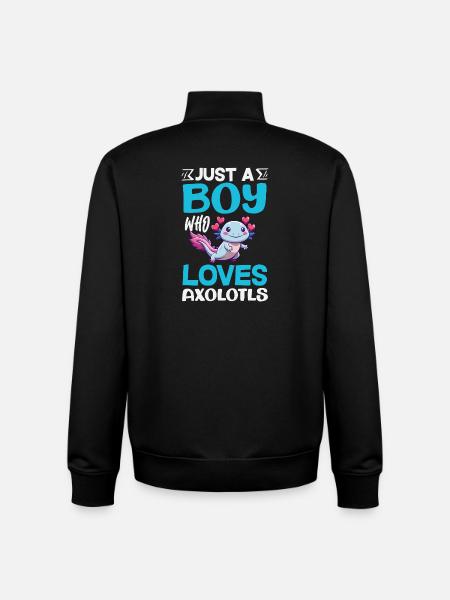 Cute Axolotl Kawaii Axolotl Lover - Unisex Organic Zip Sweatshirt by Stanley/Stella - black