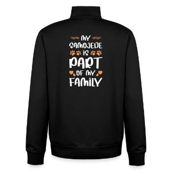 Mein Hund gehört zur Familie - Unisex Organic Zip Sweatshirt von Stanley/Stella - Schwarz - Hinten - AI Model Male 185 light (185cm)