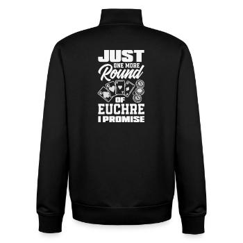 Nur Noch Eine Runde Euchre - Unisex Organic Zip Sweatshirt von Stanley/Stella - Schwarz - Hinten - AI Model Male 185 light (185cm)