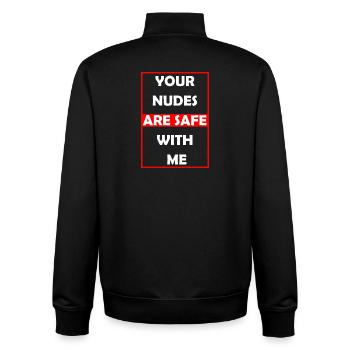 Nackte sicher bei mir - Unisex Organic Zip Sweatshirt von Stanley/Stella - Schwarz - Hinten - AI Model Male 185 light (185cm)