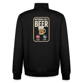 Bier Incoming Call Beer JGA Herren Männerabend - Unisex Organic Zip Sweatshirt von Stanley/Stella - Schwarz - Hinten - AI Model Male 185 light (185cm)