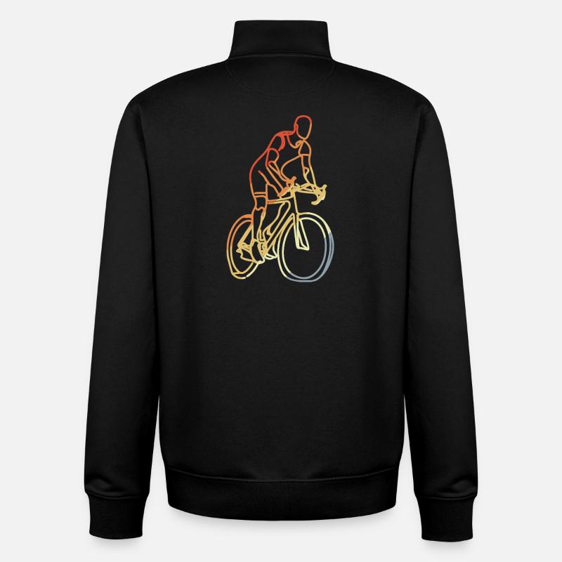Radfahrer Retro - Unisex Organic Zip Sweatshirt von Stanley/Stella - Schwarz