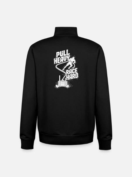Pull Heavy Race Hard - Unisex Organic Zip Sweatshirt by Stanley/Stella - black